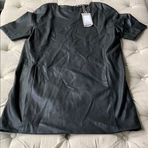 Black faux leather dress